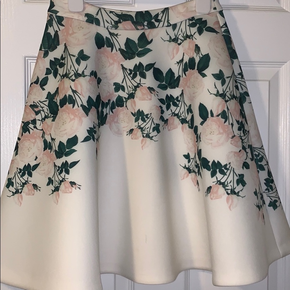 Erin Fetherston White Rose Garden Skirt